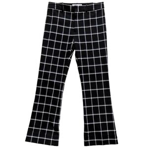 10 Crosby Derek Lam‎ Black High Rise Plaid Flare Soft Trouser , Preppy